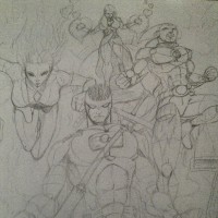 BW Four Superheros