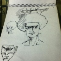 BW Sketch of Afro Guy