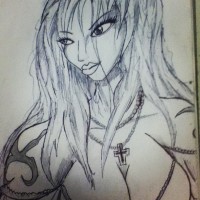 BW Woman with Cross Necklace
